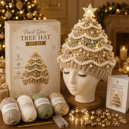 🧵🎄Oblíbená sada na háčkování vánočního stromečku a čepice