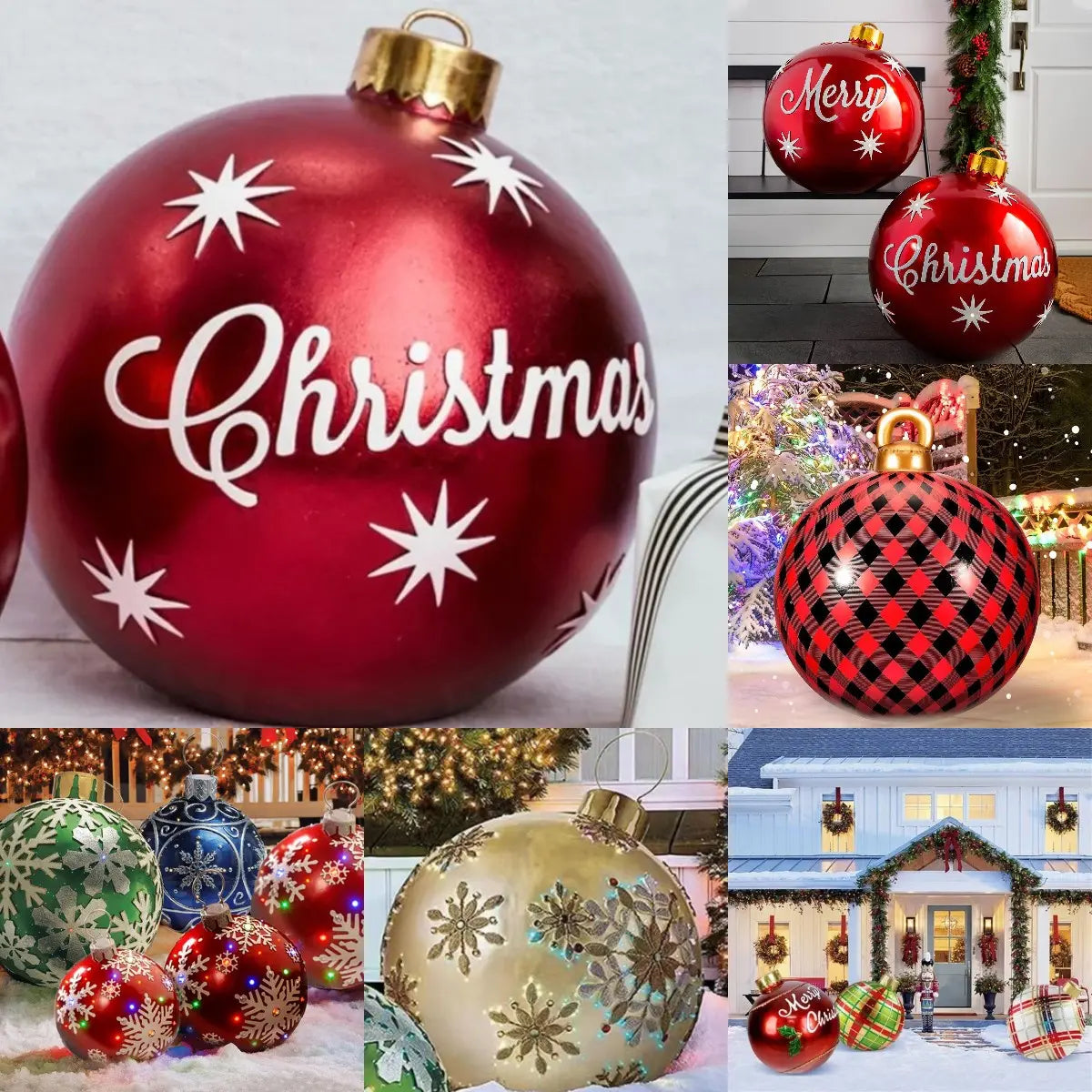 🎃🎅【50%OFF】👻🎄 Bola decorativa inflable de PVC para exteriores – perfecta para Halloween y Navidad