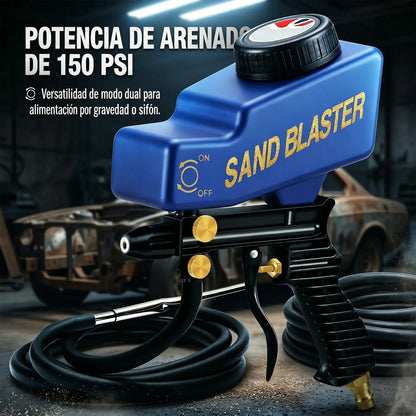 🔫✨ Pistola de chorro de arena portátil con alimentación por gravedad – para óxido, grabado y desbarbado