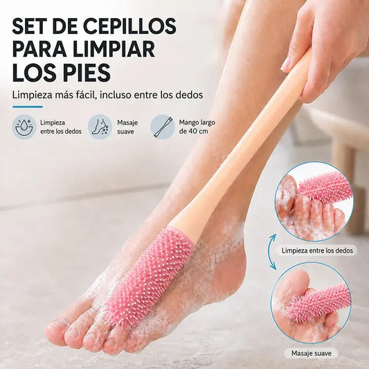 🦶✨ Cepillo para Lavar los Pies | Limpiador de Silicona para Talones, Dedos y Piel con Exfoliación Suave