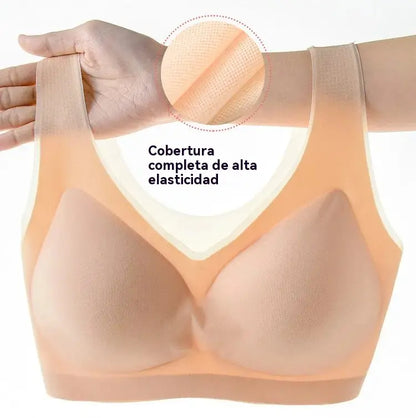【1 juego de 3 piezas】🌸【40-120 kg】2026, sujetador push-up de seda helada sin costuras