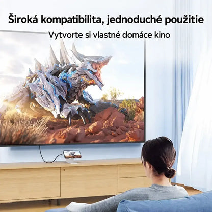 🔌 4K 60Hz Type-C na HDMI kábel – jednoduché prepojenie mobilu, notebooku a TV, jednosmerný prenos a stabilný obraz.
