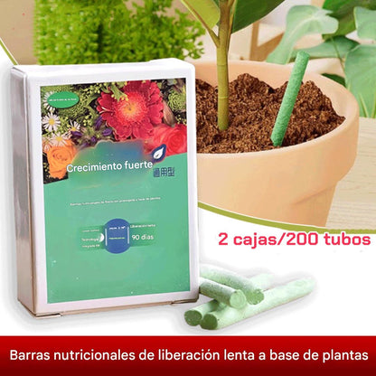 🌱🌱🔥【Compra 100 y llévate 100 gratis】【2 cajas/200 tubos】Abono sólido en barra para flores y plantas, que libera nutrientes lentamente después de ser insertado en el suelo