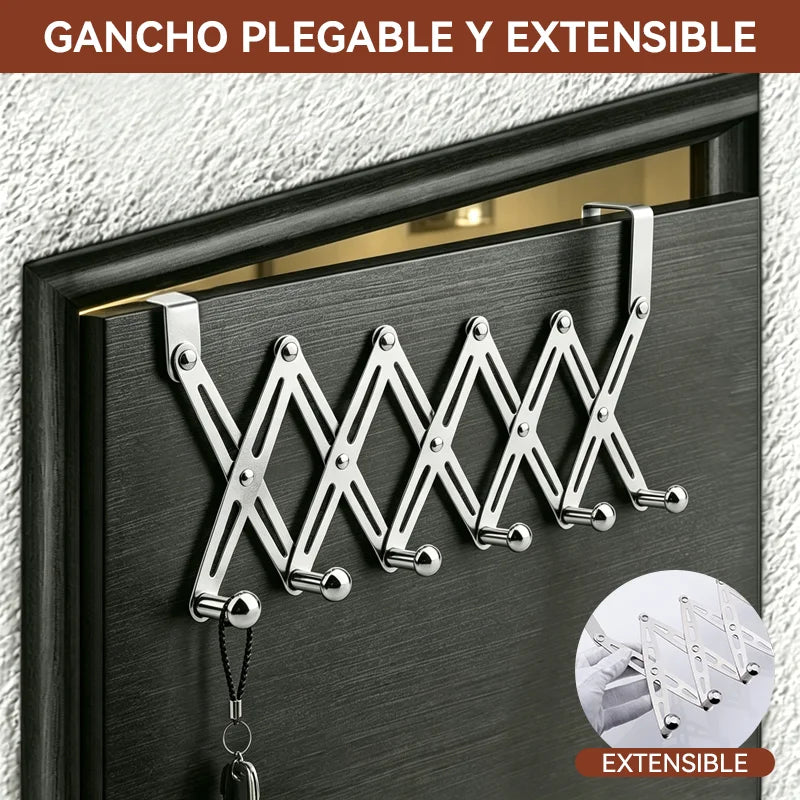 Ganchos retráctiles, no requieren perforación, almacenamiento para baño, aseo, dormitorio, perchero para puerta