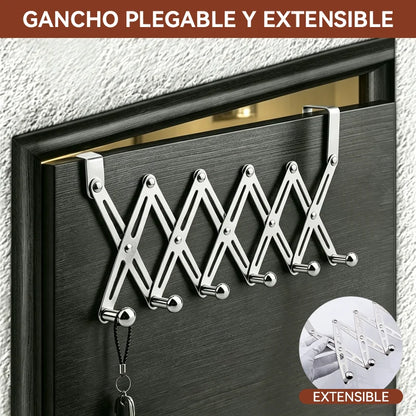 Ganchos retráctiles, no requieren perforación, almacenamiento para baño, aseo, dormitorio, perchero para puerta