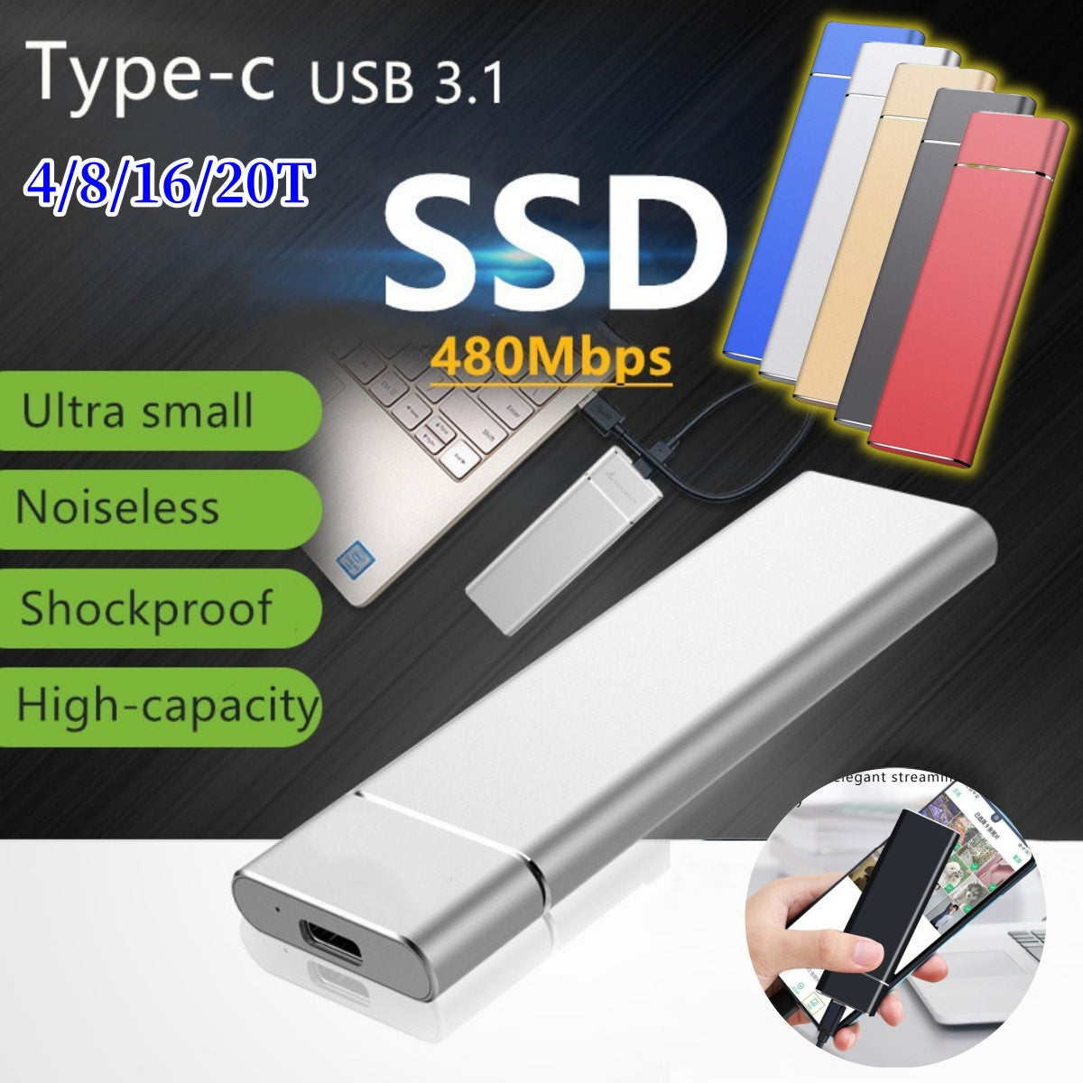 🎉【🔥Más de 9999+ vendidos】Disco duro portátil de transferencia ultrarrápida de 150 M/S【16T】