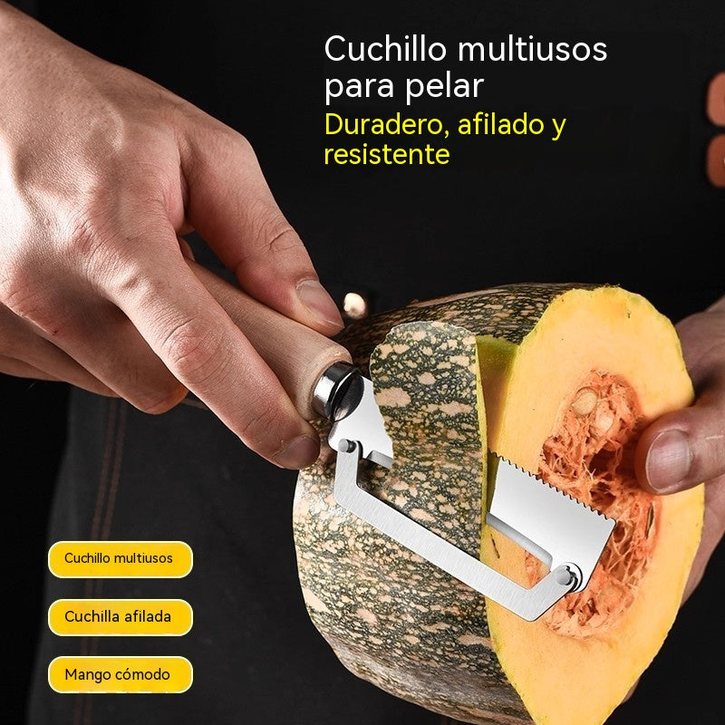 ✅Compra 1 y llévate 1 gratis (2 artículos) 🧅🔪 Pelador de cocina multifuncional: ¡Pela, corta verduras, abre botellas! 🔥