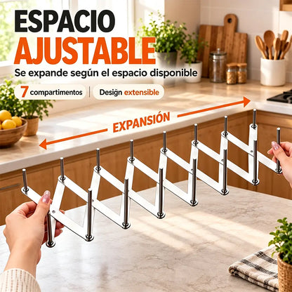 🍽️✨ Escurridor de Platos Extensible de Acero Inoxidable 430 | Organizador Plegable para Platos y Tapas de Olla | Rejilla de Drenaje para Fregadero 🍳