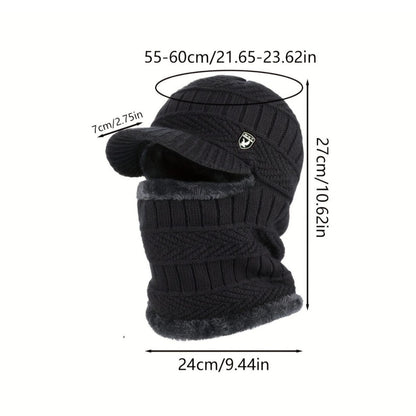 Gorro de lana grueso de una sola pieza, resistente al viento, para exteriores.