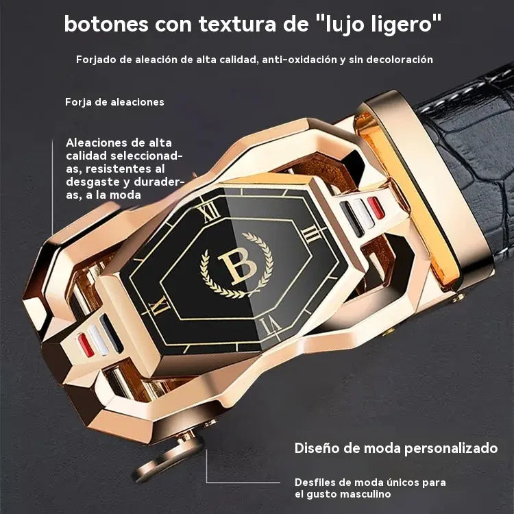🔥【50%OFF】Nuevo cinturón de cuero genuino para hombre con hebilla automática