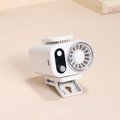 🌀 Ventilador manos libres, equipado con pantalla LED, clip integrado y múltiples velocidades de viento ajustables.