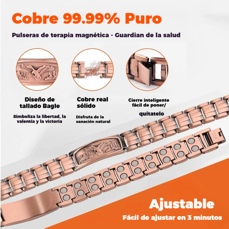 【Pulsera + Collar】Pulsera magnética para hombre con diseño de águila