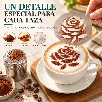 ☕ Šablona iz nerjavnega jekla za latte art
