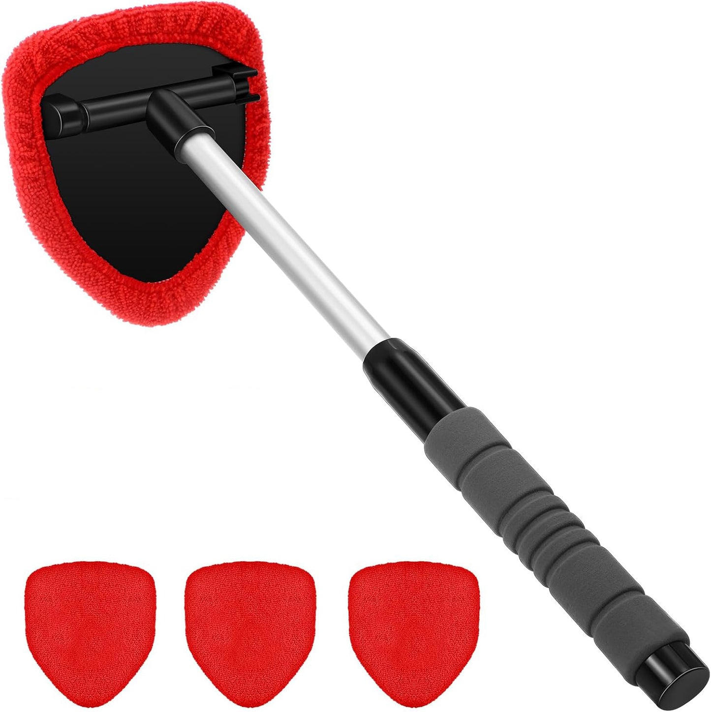 🎁【1 pieza de plástico triangulares + 4 fundas de tela】Fregona telescópica para lavado de coches