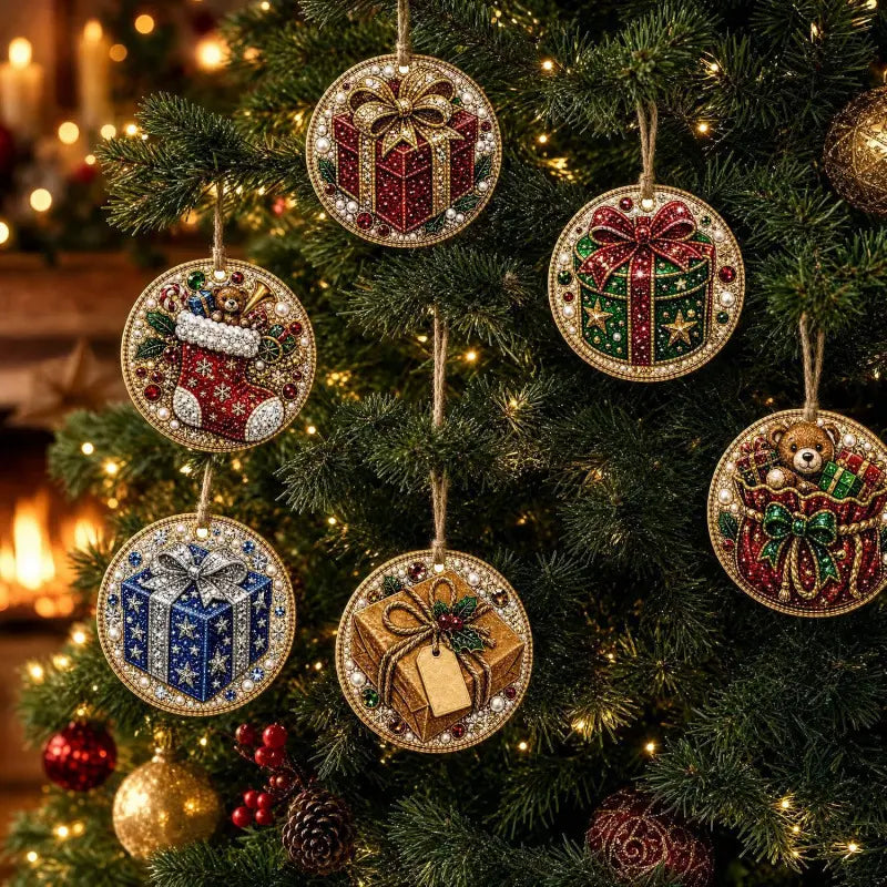 💖Un juego de 6 piezas por solo 23 euros.🎄✨Adornos navideños de madera hechos en casa