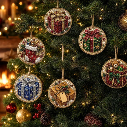 💖Un juego de 6 piezas por solo 23 euros.🎄✨Adornos navideños de madera hechos en casa