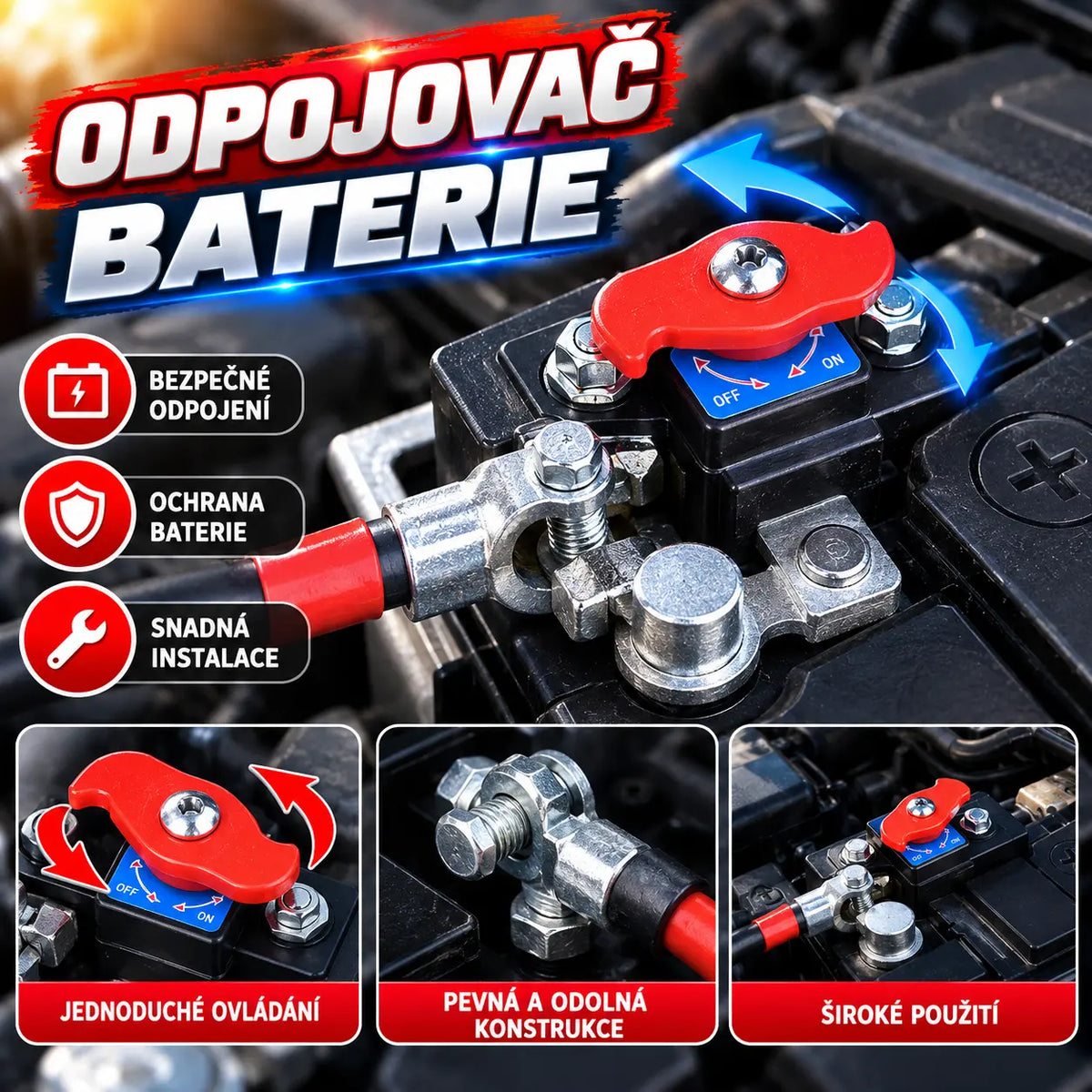 🔋2 kusy 600Kč🚗Odpojovač autobaterie
