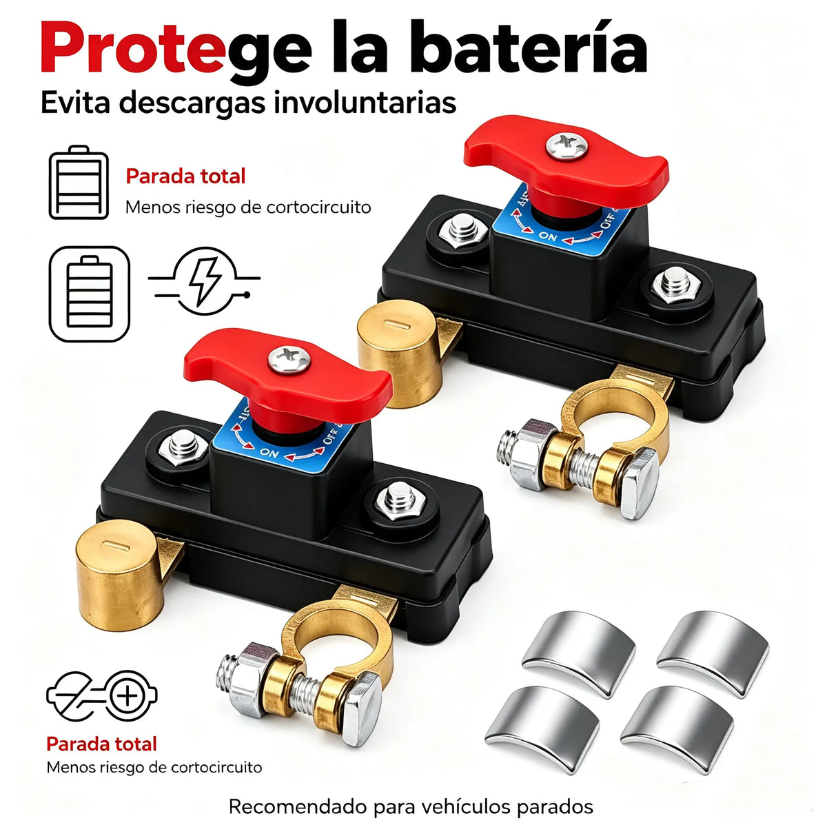 【Universal 12/24V】 Nuevo interruptor de corte de energía para batería de automóvil, protección contra fugas, protector de cuchilla de corte de energía total del vehículo