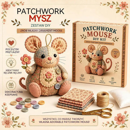 🧵Zestaw do szycia w kształcie pluszowej myszy w stylu vintage