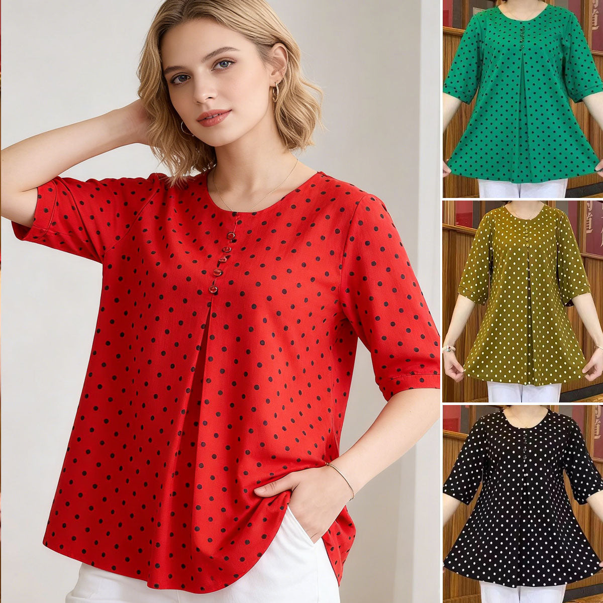 ✨【50%OFF】💞【L-5XL】Nueva camisa de lunares con estampado de otoño 2026