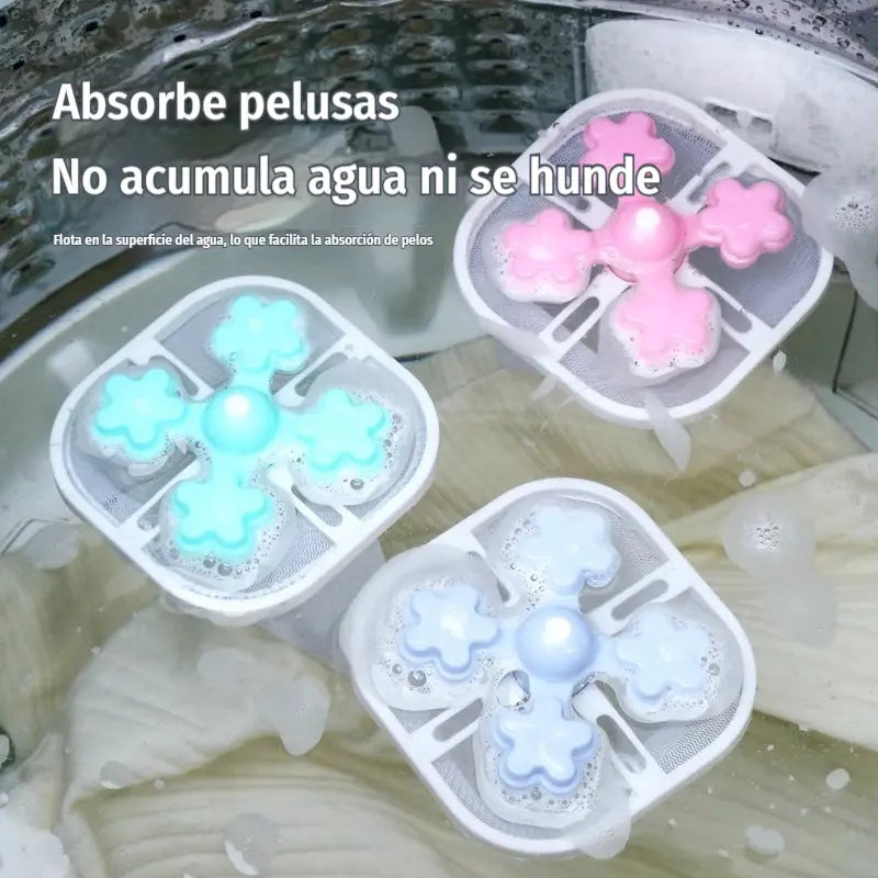 🌀【6 piezas】Filtro Flotante para Lavadora – Atrapa Pelusas, Cabellos y Pelos de Mascota en Cada Lavado 🧺