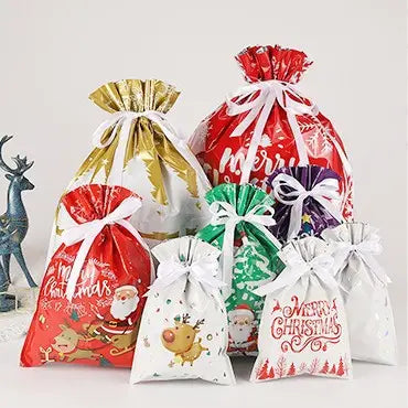 ✨ Un juego de 24 bolsas cuesta 33 euros🎀🎁 Nueva bolsa de dulces navideña 2026 con cierre de cordón.
