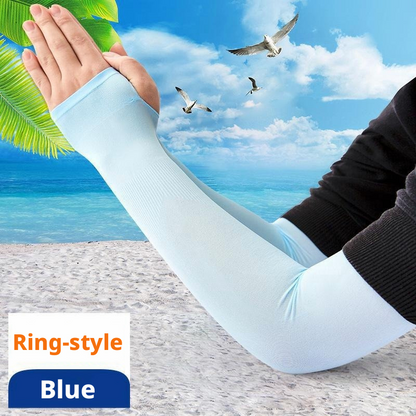 [Compra 1, llévate 3 gratis]【4 pares 24 €】 Calentadores de brazos unisex de seda helada con protección UV UPF50+