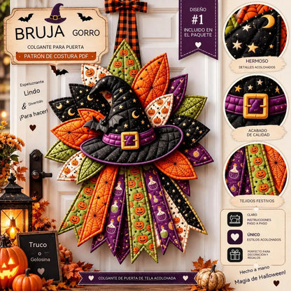 🎃✨🎄 Kit de costura DIY: Lazo decorativo hecho a mano para puertas (Halloween y Navidad)