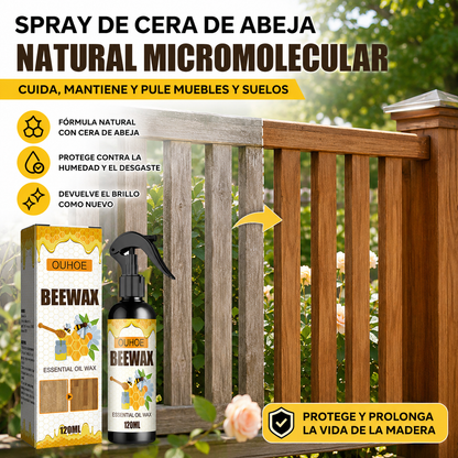 [50%OFF] 🔥Spray de cera de abeja natural micromolecular para el cuidado de muebles, mantenimiento y pulido de suelos.