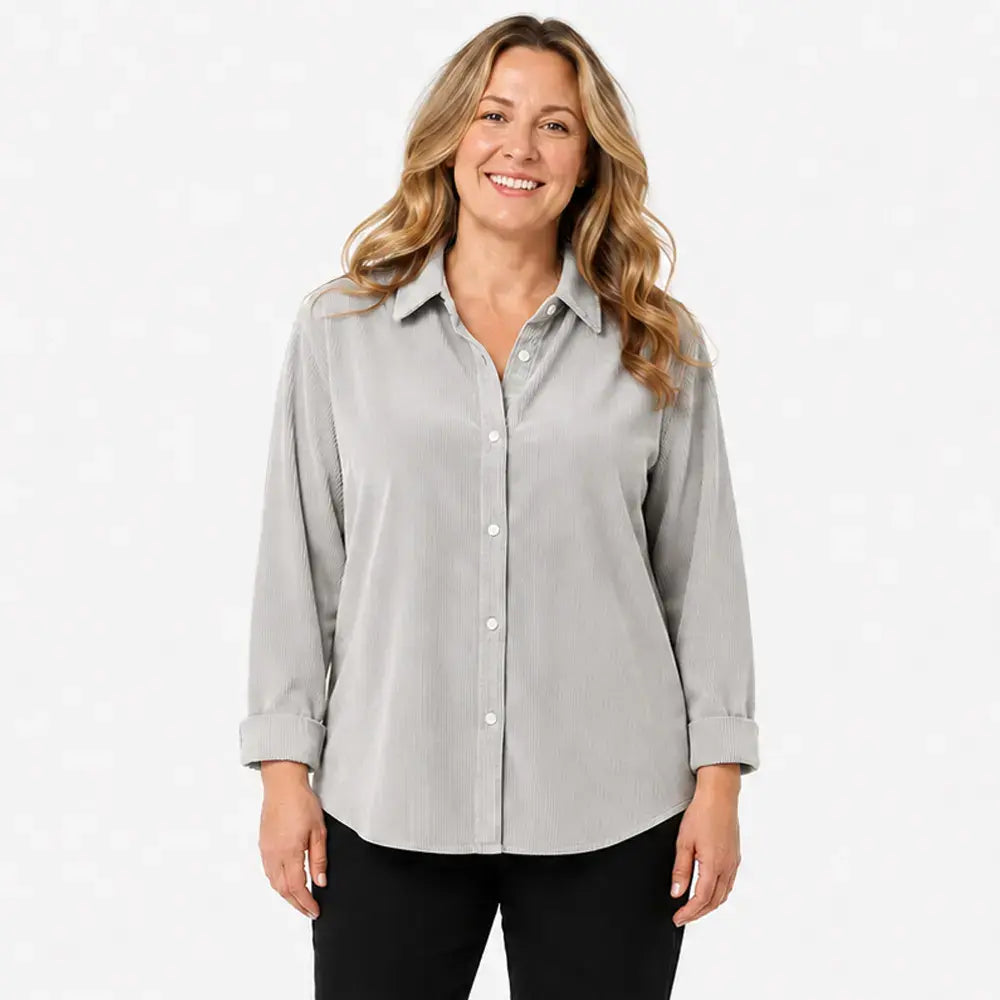 👚Ženska ohlapna žametna srajca – enobarvna, z dolgimi rokavi – mehka, ležerna bluza za jesen in zimo