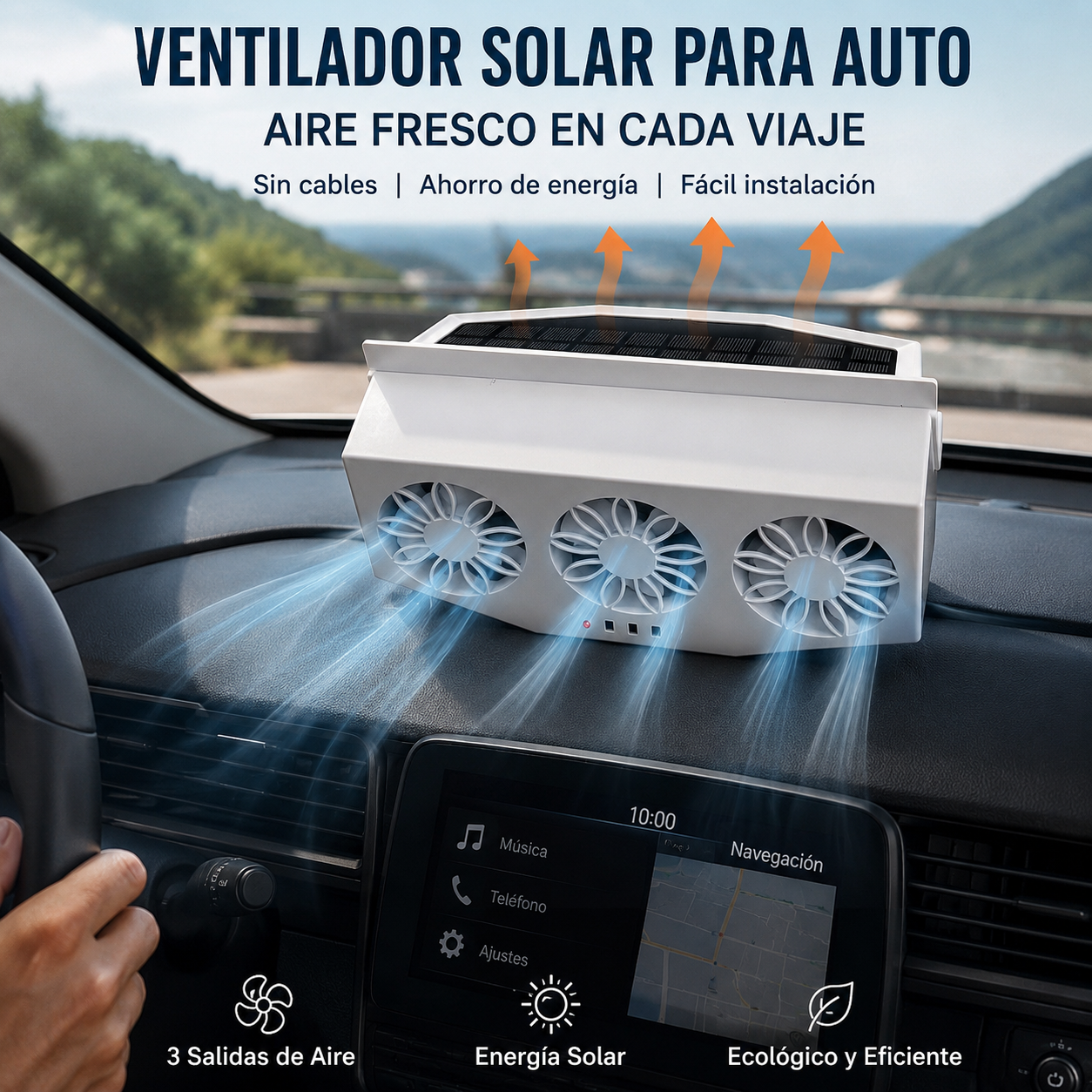 ☀️ Ventilador Solar de Alta Potencia – Aire Fresco Sin Gastar Electricidad