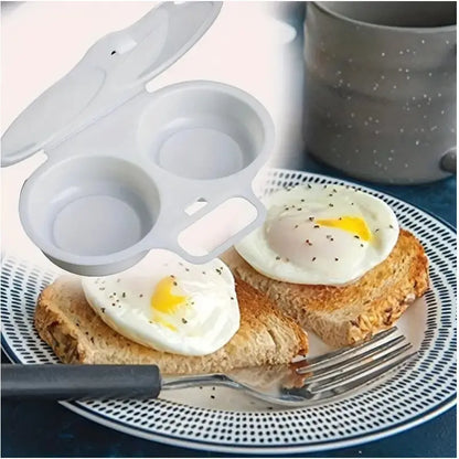 [3 piezas 28 euros]🍳 Cocedor de huevos para microondas con tapa y asa: rápido, seguro y ahorra espacio. Perfecto para un desayuno rápido, huevos pasados por agua y huevos duros en minutos ✨