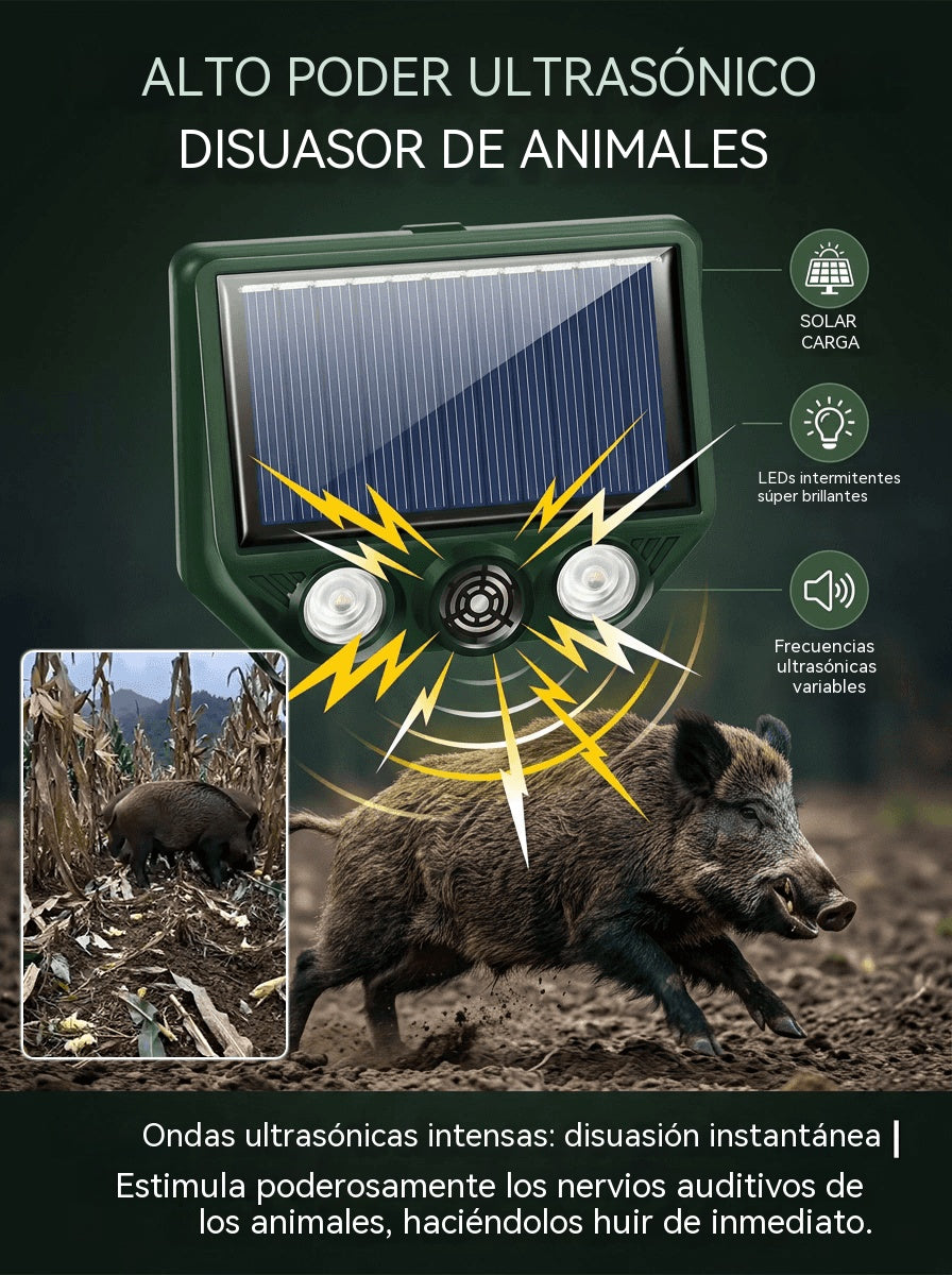 🔥【Oferta especial】🔥Repelente solar ultrasónico para animales para exteriores: puede ahuyentar pájaros y animales.