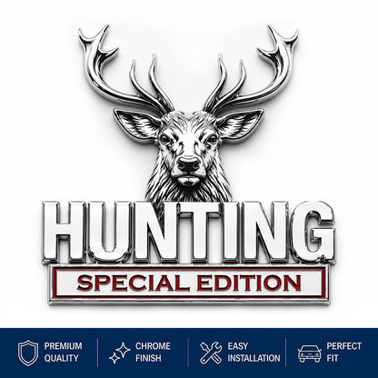 🦌 Edición especial CAZA - Emblema de coche de metal cromado 3D