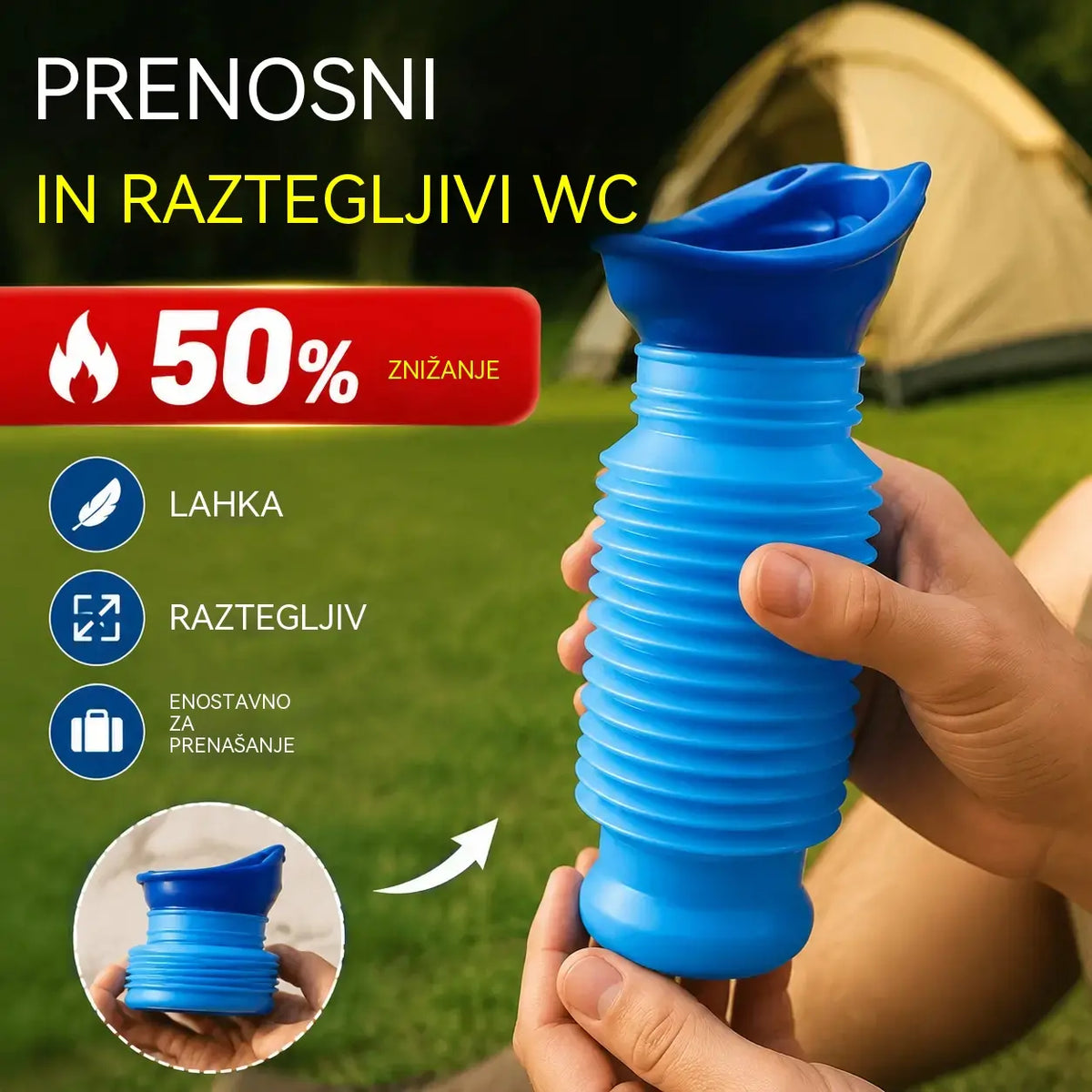🔥Prenosni zložljivi pisoar za moške, ženske, otroke in starejše – Pisoarji za večkratno uporabo