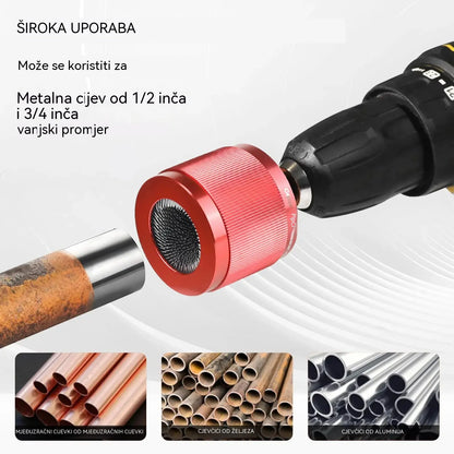 Čistač metalnih cijevi i sredstvo za uklanjanje hrđe (15/22/28 mm) – žičana četka kompatibilna s električnom bušilicom za brzo uklanjanje hrđe i prljavštine