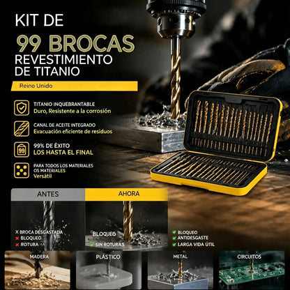 🏭⚒️ Broca con revestimiento de titanio, perforación duradera en madera, metal y plástico, ideal para proyectos de bricolaje profesionales ✨