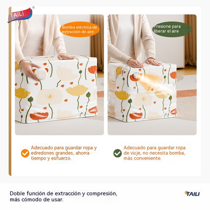 🧳【Juego de 5 piezas】💨 Bolsa de almacenamiento al vacío grande y compresible: no requiere bomba, es a prueba de fugas e ideal para ahorrar espacio en maletas y en casa ✈️