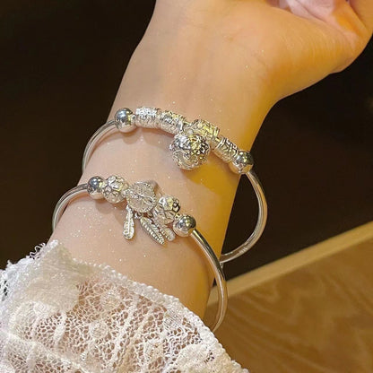 【50% de descuento】✨【Compra uno y llévate otro gratis】【2 piezas 27 euros】Pulsera ajustable de plata de ley 925