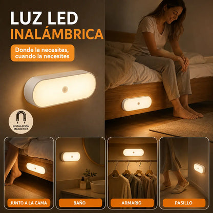 （3 piezas）Luz LED inteligente con sensor de presencia, fácil de cargar y práctica.