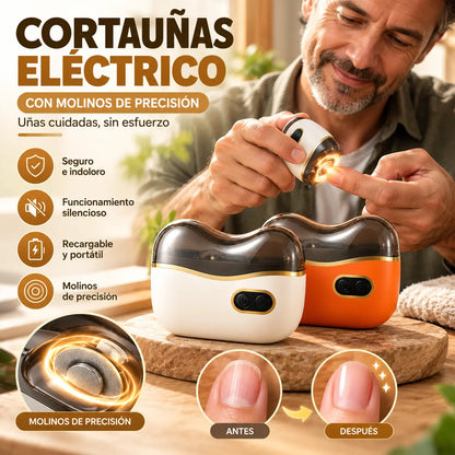Lima de uñas eléctrica multifuncional, cortauñas eléctrico con protección antipellizcos