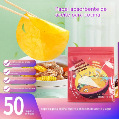 【Compra 1 y llévate 1 gratis】【2 bolsas/100 comprimidos】100 hojas de papel no tejido absorbente de aceite, apto para uso alimentario, para una alimentación saludable y la reducción de grasas.