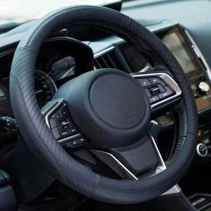 👍🔥Funda de volante de cuero genuino - Funda universal para volante de coche, antideslizante, duradera