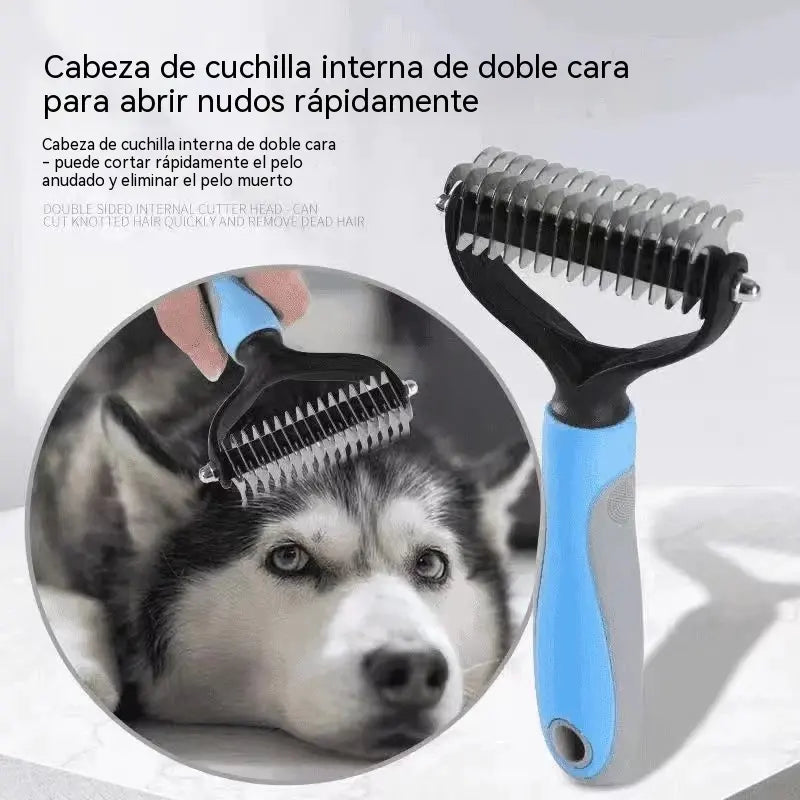 🐶【2 piezas】Cepillo de doble cara para el aseo de mascotas y la eliminación de pelo