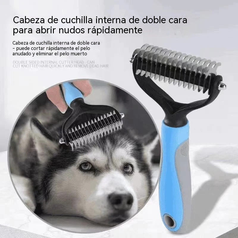 【Compre 1 y obtenga 1 gratis，2 piezas】Cepillo de doble cara para el aseo de mascotas y la eliminación de pelo