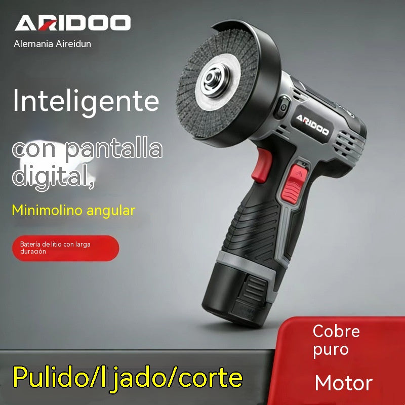 Mini amoladora angular de 12 V con disco de corte