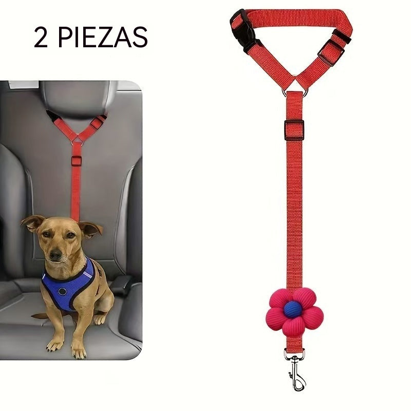 [2 pieza 22 euros] Cinturón de seguridad para perros y correa para pasear (2 en 1)