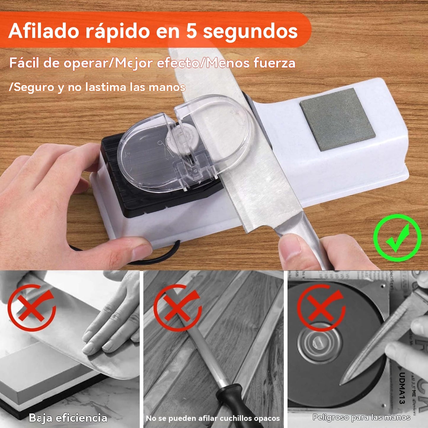50%OFF🔥【1 afilador + 3 discos de afilado】Afilador de cuchillos eléctrico mejorado