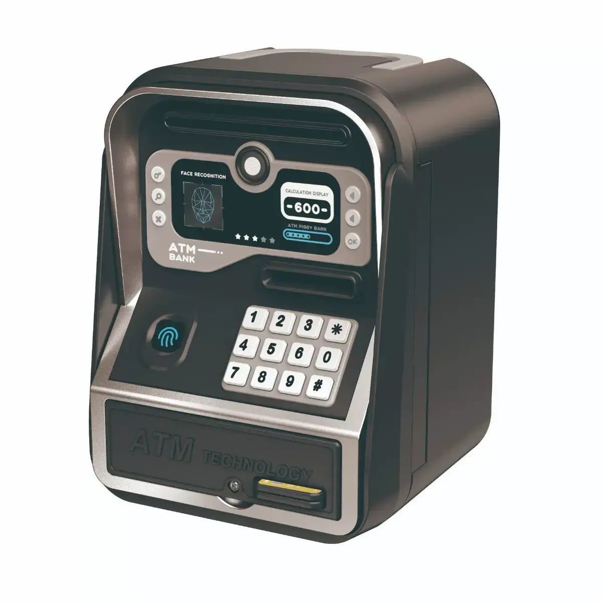 🏧💰 Caja de Ahorro Infantil con Huella y Código | Hucha Electrónica con Función ATM, Tarjeta y Gran Capacidad