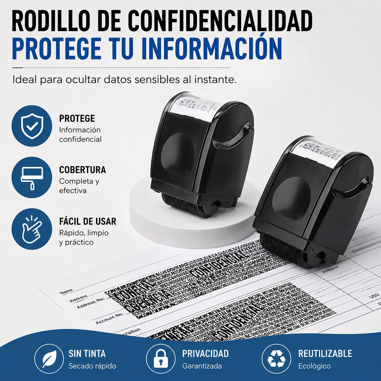 🔥¡Oferta por tiempo limitado, disfruta de un 49% de descuento!🔥 - Sello de rodillo seguro que protege la privacidad — Protección de la información de dirección y facturación